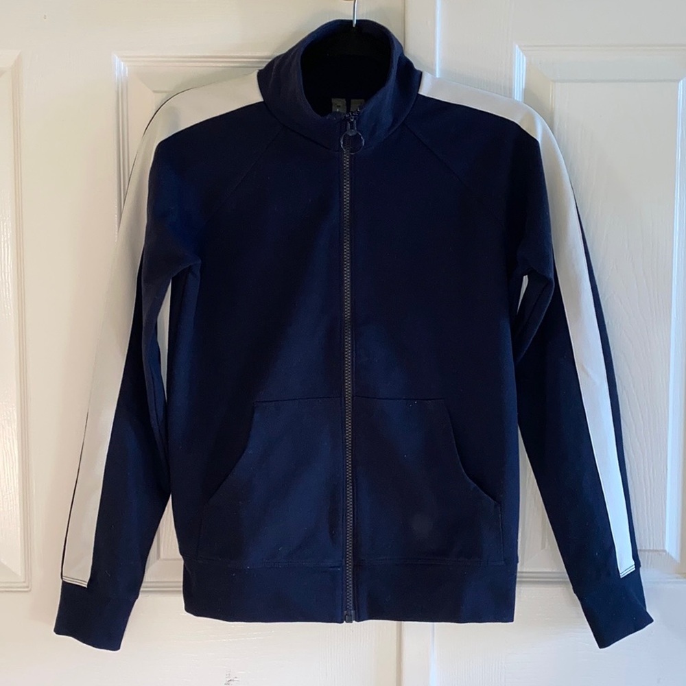 NWOT Aritzia The Constant Baker Zip Up Navy and White Track Jacket